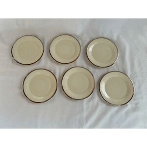 Lenox Moonspun Saucers, Gold Rimmed, Set of Six, Lenox Dishes, Make in the USA